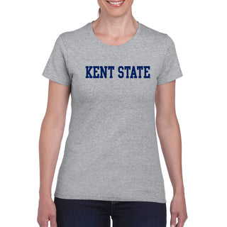 Kent State Golden Flashes Basic Block Women's T Shirt - Sport Grey