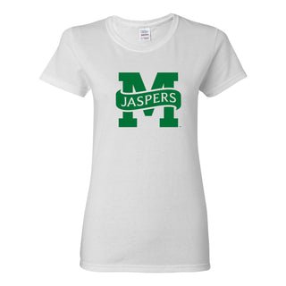 Manhattan College Jaspers Primary Logo Short Sleeve Womens T Shirt - White