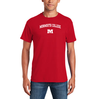 Monmouth College Fighting Scots Arch Logo Short Sleeve T Shirt - Red