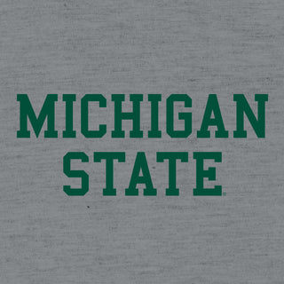 Michigan State University Spartans Basic Block Canvas Triblend T Shirt - Athletic Grey Triblend