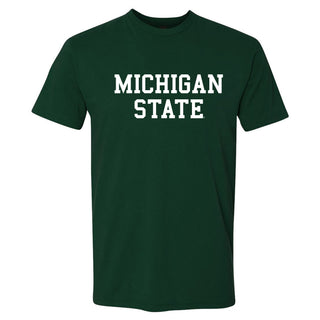 Michigan State University Spartans Basic Block Short Sleeve T Shirt - Forest Green