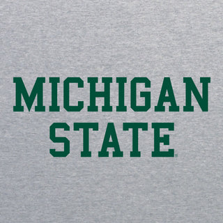 Michigan State University Spartans Basic Block Short Sleeve T Shirt - Heather Grey