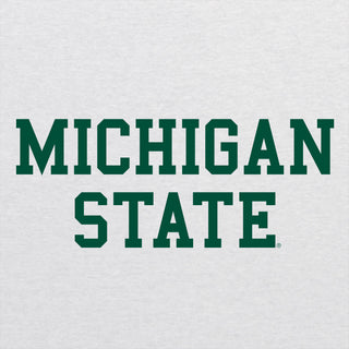 Michigan State University Spartans Basic Block Raglan T Shirt - Heather White / Premium Heather