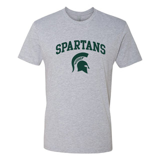 Michigan State University Spartans Arch Logo Short Sleeve T Shirt - Heather Grey