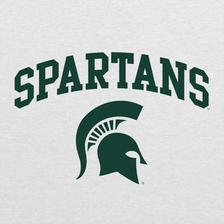 Michigan State University Spartans Arch Logo Short Sleeve Shirt - Heather White