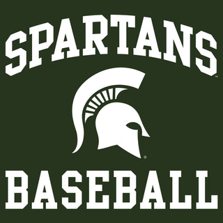 Michigan State University Spartans Arch Logo Baseball Hoodie - Forest