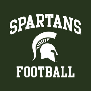 Michigan State University Spartans Arch Logo Football Short Sleeve T Shirt - Forest