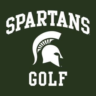 Michigan State University Spartans Arch Logo Golf Short Sleeve T Shirt - Forest