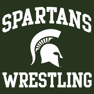 Michigan State University Spartans Arch Logo Wrestling Long Sleeve T Shirt - Forest
