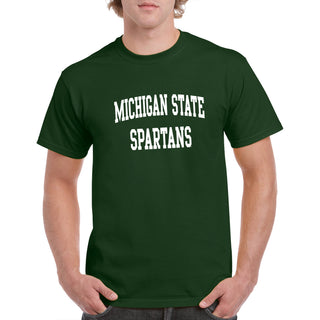 Michigan State University Spartans Front Back Print Short Sleeve T Shirt - Forest