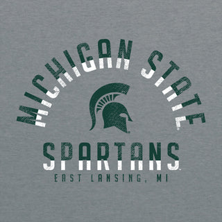 Michigan State University Spartans Division Arch Canvas Triblend Short Sleeve T Shirt - Athletic Grey