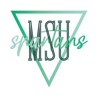 Michigan State University Spartans Gradient Triangle Basic Cotton Short Sleeve T Shirt - White