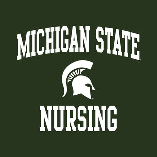 Michigan State University Spartans Arch Logo Nursing Short Sleeve T-Shirt - Forest