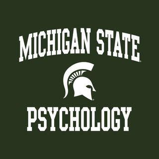 Michigan State University Spartans Arch Logo Psychology Short Sleeve T-Shirt - Forest