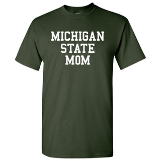 Michigan State University Spartans Basic Block Mom Short Sleeve T Shirt - Forest Green