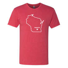 Load image into Gallery viewer, Madison WI Outline Triblend T-Shirt - Vintage Red