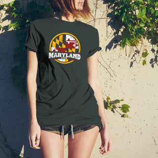 Maryland Distressed Circle T-Shirt - Dark Heather