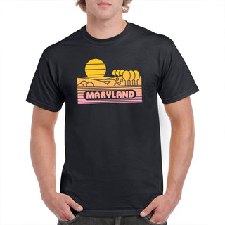 Maryland Groovy Sunset T-Shirt - Black