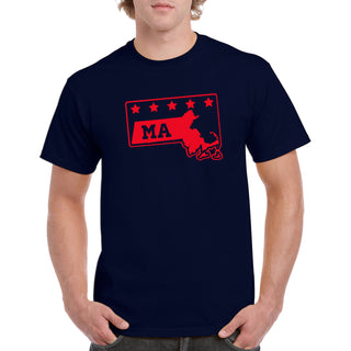 Massachusetts Stars T-Shirt - Navy