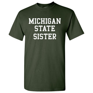 Michigan State University Spartans Basic Block Sister Short Sleeve T Shirt - Forest Green