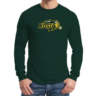 North Dakota State University Bison Primary Logo Long Sleeve T Shirt - Forest