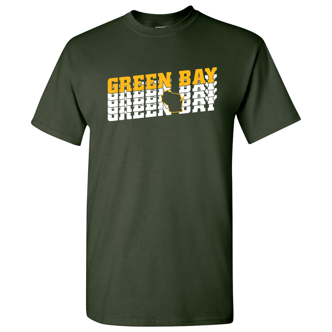 Green Bay Retro Repeat T-Shirt - Forest