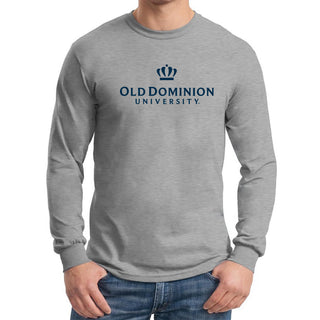 Old Dominion University Monarchs Institutional Logo Long Sleeve T Shirt - Sport Grey
