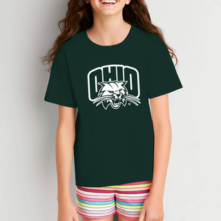 Ohio University Bobcats Arch Logo Youth T Shirt - Forest