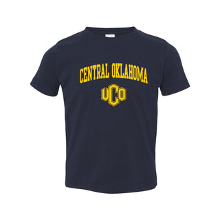 Central Oklahoma Bronchos Arch Logo Toddler Short Sleeve T Shirt - Navy
