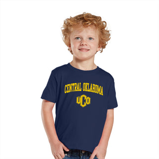 Central Oklahoma Bronchos Arch Logo Toddler Short Sleeve T Shirt - Navy