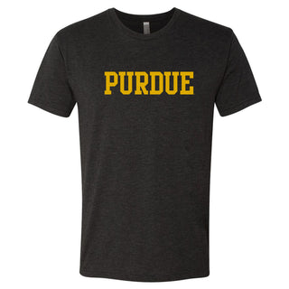 Purdue University Boilermakers Basic Block Short Sleeve T Shirt - Vintage Black