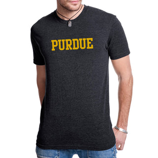 Purdue University Boilermakers Basic Block Short Sleeve T Shirt - Vintage Black