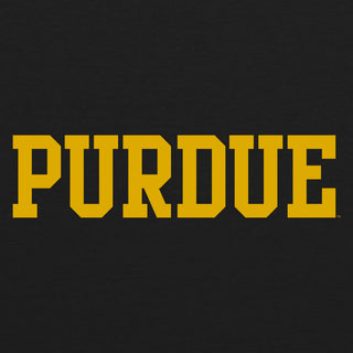 Purdue University Boilermakers Basic Block Raglan - Vintage Black/Premium Heather
