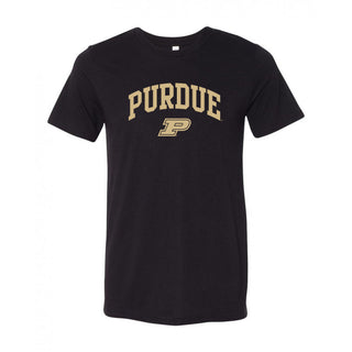 Purdue University Boilermakers Arch Logo Short Sleeve T Shirt - Black