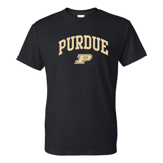 Purdue University Boilermakers Arch Logo Short Sleeve T Shirt - Black