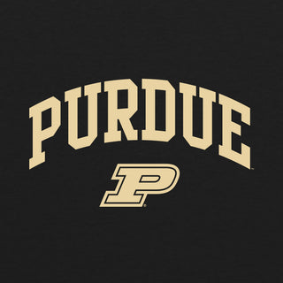Purdue University Boilermakers Arch Logo Short Sleeve T Shirt- Vintage Black