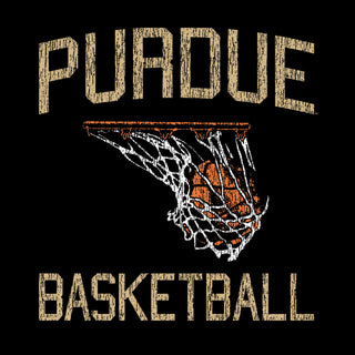Purdue University Boilermakers Retro Faded Basketball Short Sleeve T Shirt - Black
