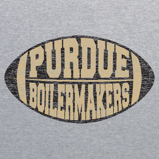 Purdue University Boilermakers Faded Block Football Canvas Triblend T Shirt - Athletic Grey Triblend