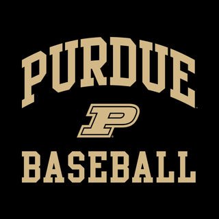 Purdue University Boilermakers Arch Logo Baseball Short Sleeve T Shirt - Black