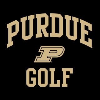 Purdue University Boilermakers Arch Logo Golf Short Sleeve T Shirt - Black
