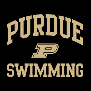 Purdue University Boilermakers Arch Logo Swimming Short Sleeve T Shirt - Black