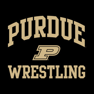Purdue University Boilermakers Arch Logo Wrestling Short Sleeve T Shirt - Black