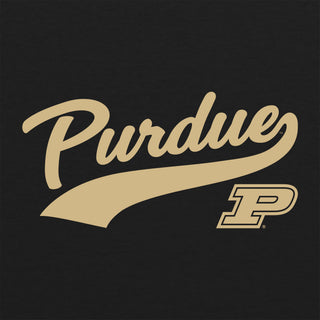 Purdue University Boilermakers Baseball Jersey Script Raglan - Vintage Black/Premium Heather