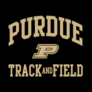 Purdue University Boilermakers Arch Logo Track & Field Short Sleeve T Shirt - Black