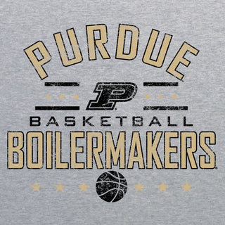 Purdue University Boilermakers Basketball Arch Stars Short Sleeve T Shirt - Sport Grey
