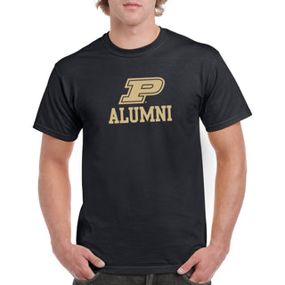 Purdue University Boilermakers Primary Logo Alumni Basic Cotton Short Sleeve T Shirt - Black