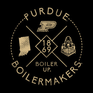 Purdue University Boilermakers Identity Stamp Heavy Blend Crewneck Sweatshirt - Black