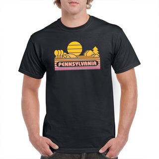 Pennsylvania Groovy Sunset T-Shirt - Black