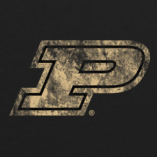 Purdue University Boilermakers Distress Logo Short Sleeve T Shirt - Vintage Black