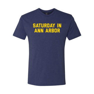 Saturday in Ann Arbor Michigan Triblend T Shirt - Vintage Navy